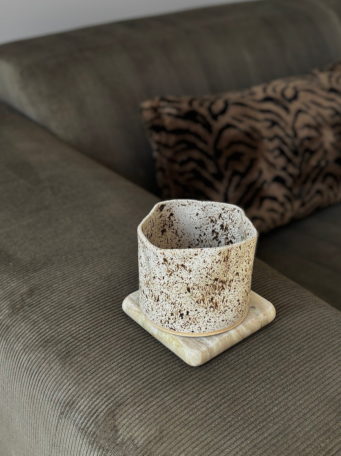 handleless mug in Winterwood glaze