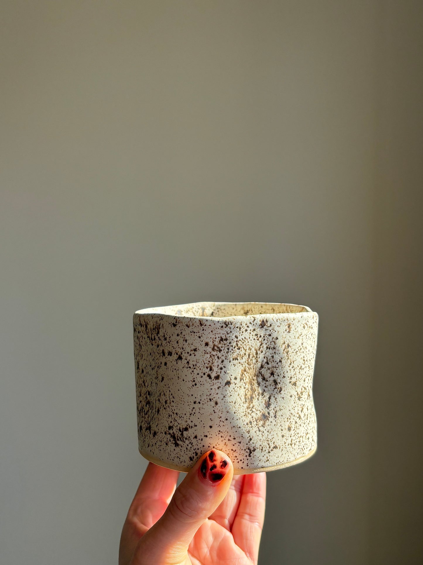 handleless mug in Winterwood glaze