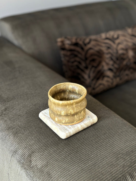 bubble espresso cup in moss green glaze