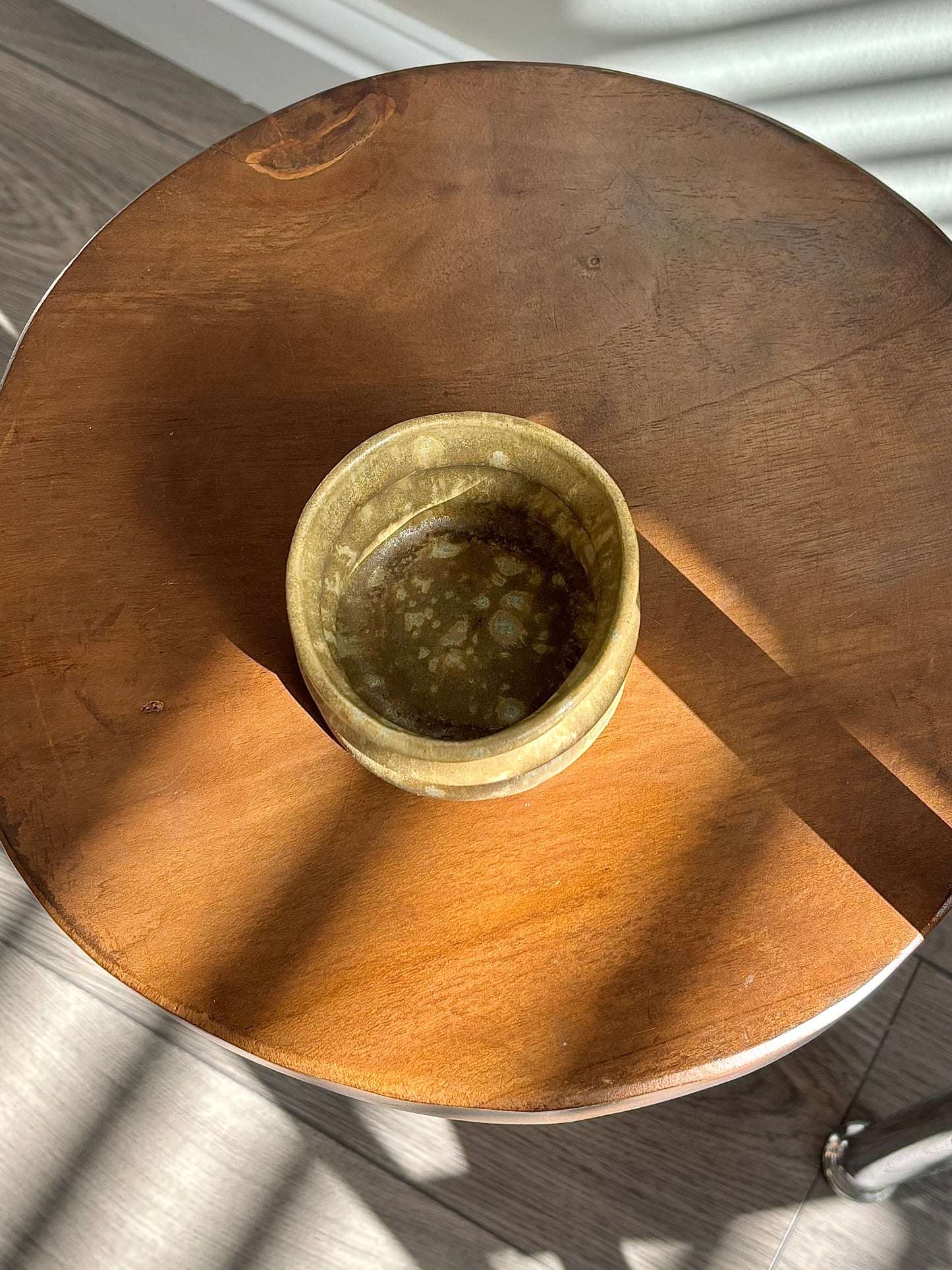 bubble espresso cup in moss green glaze