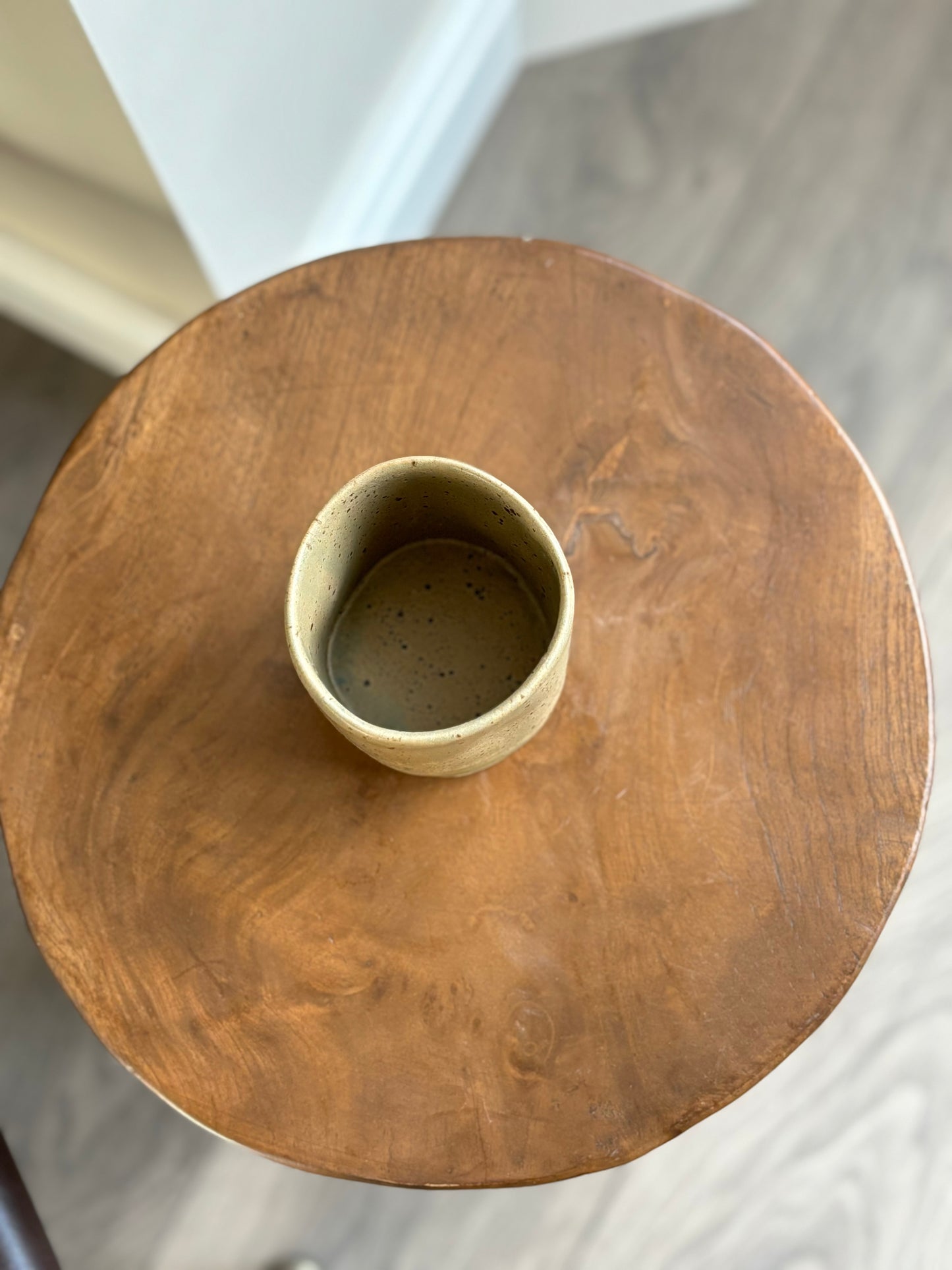 Ceramic snug mug in speckled sage glaze