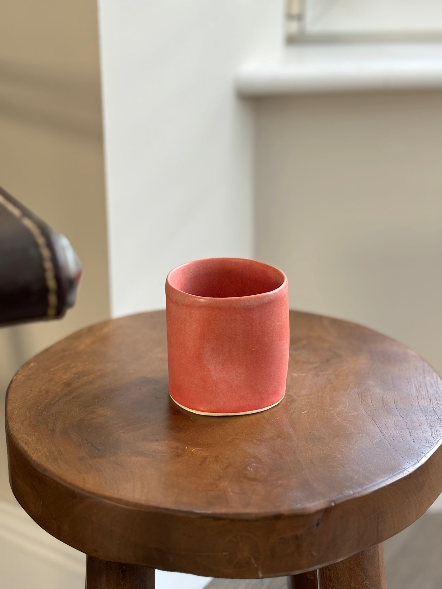 Ceramic snug mug in Matt pink glaze