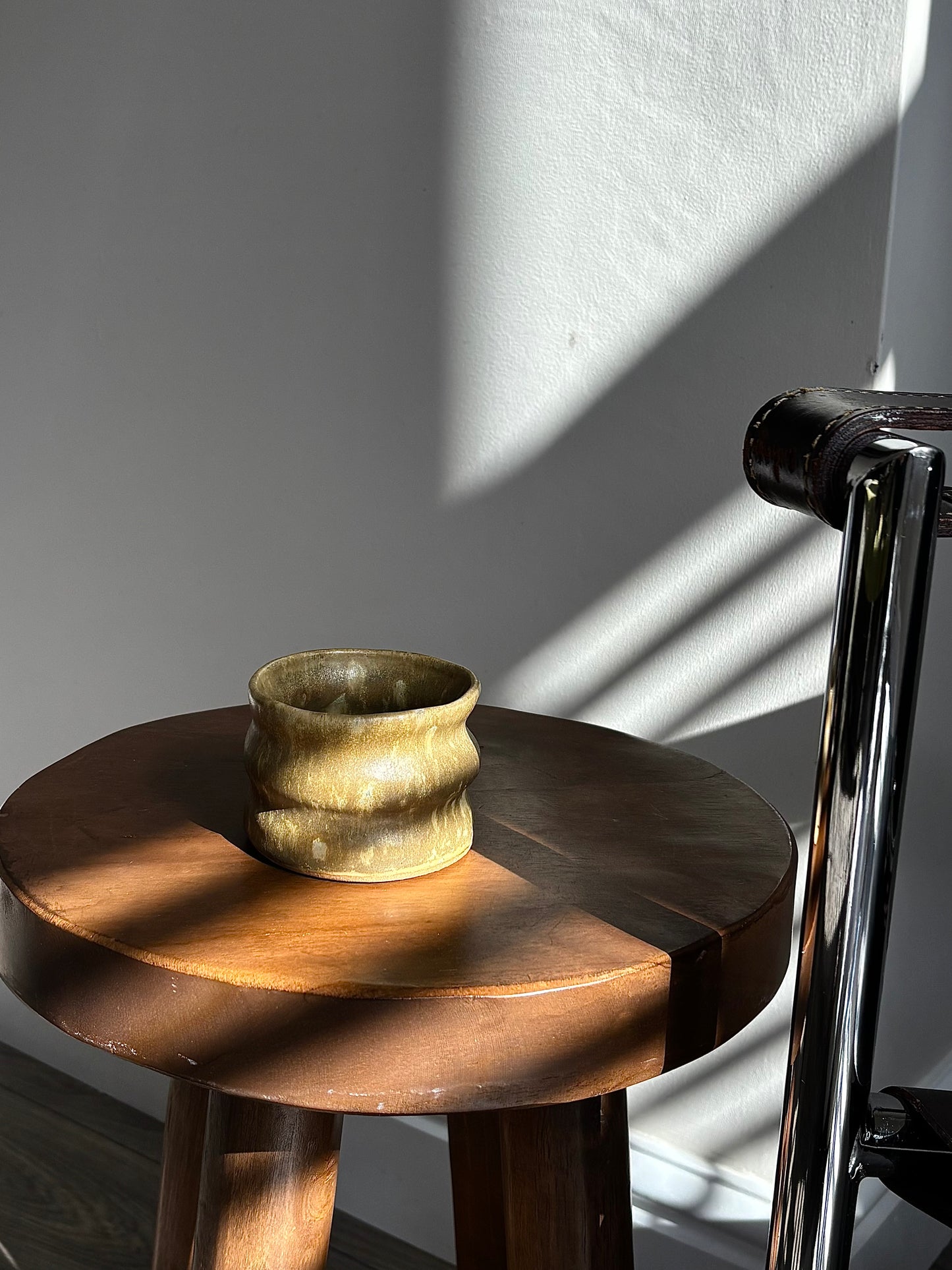 bubble espresso cup in moss green glaze